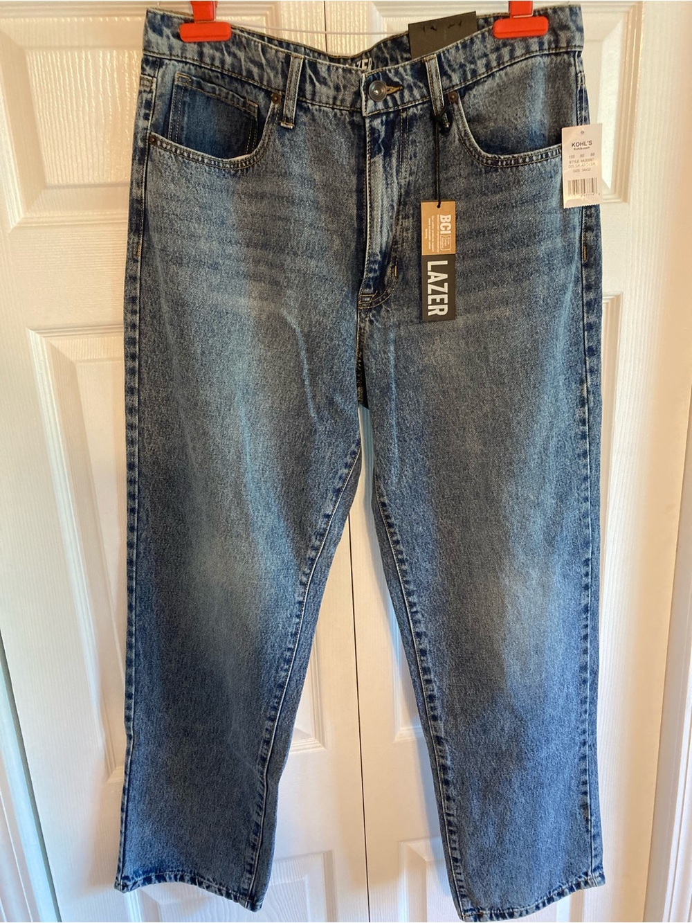 Lazer Men’s Relaxed Fit Jeans - Medium Wash Blue - 34"x32"
